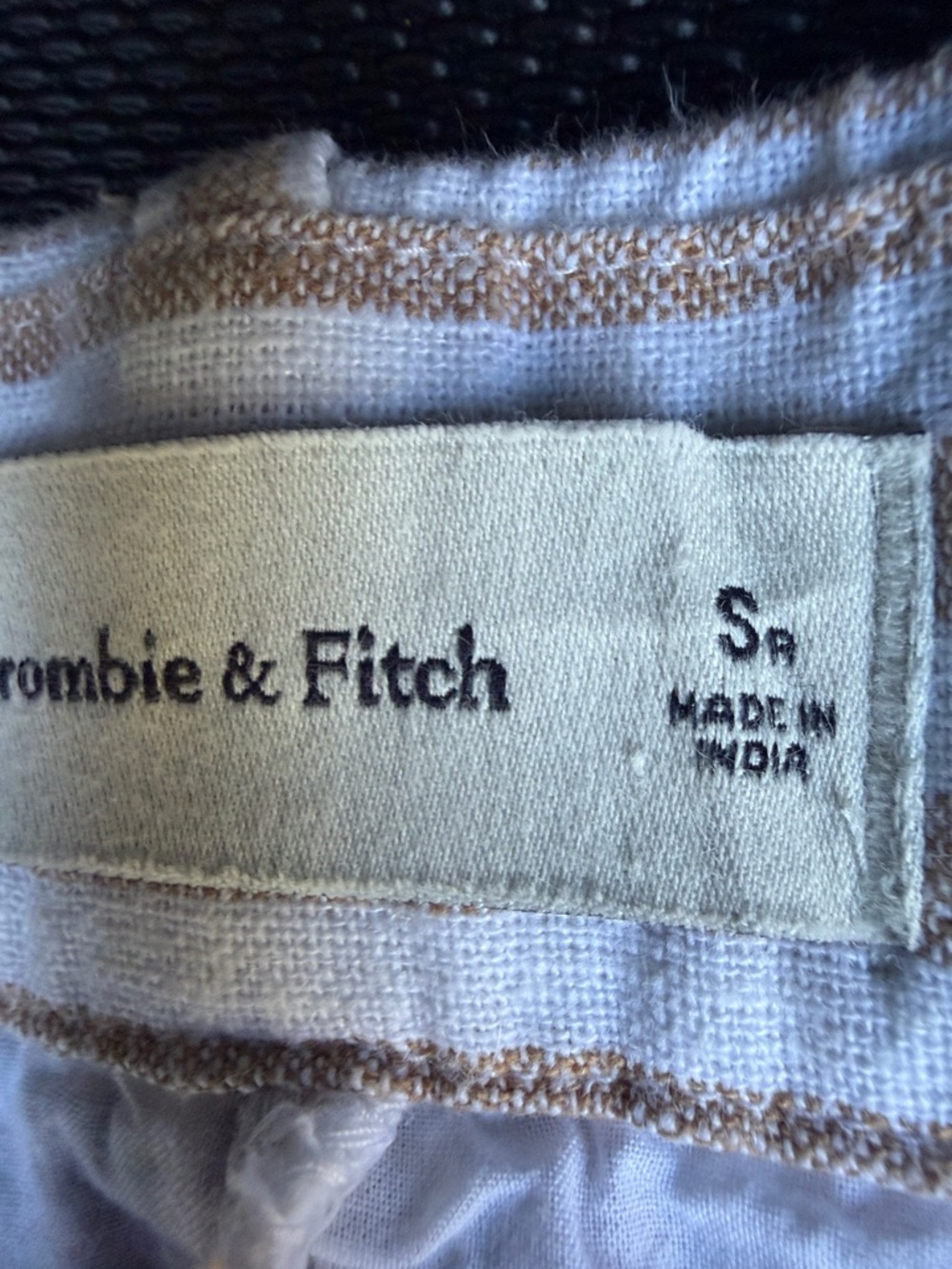 Abercrombie & Fitch Beige and White Striped Wide Leg Pants - Picture 2 of 6